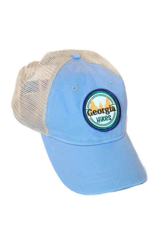 Georgia Hikes Baby Blue Logo Hat Front View