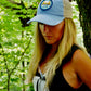 Georgia Hikes Baby Blue Logo Hat Female Model Lifestyle Image