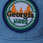 Georgia Hikes Baby Blue Hat Closeup of Embroidered Logo
